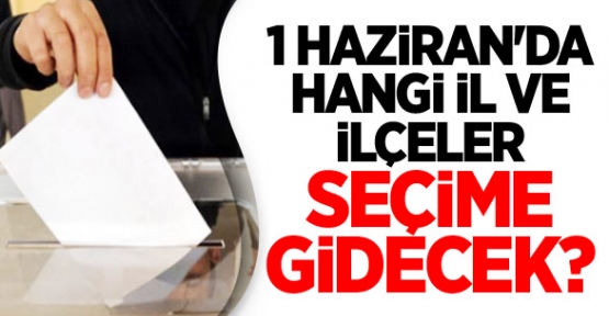 1 Haziran'da Hangi İl ve İlçeler Seçime Gidecek?