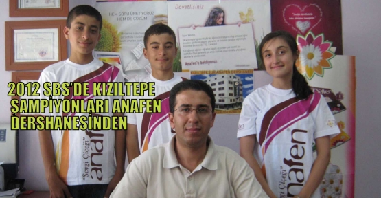 2012 SBS’DE KIZILTEPE ŞAMPİYONLARI ANAFEN DERSHANESİNDEN