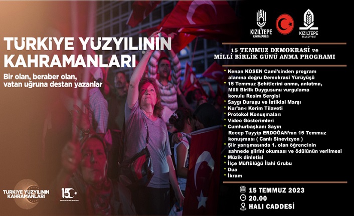 15 Temmuz Kızıltepe’de çeşitli etkinlikler ile anılacak