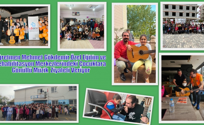 Öğretmen Mehmet Gökdemir,Özel Eğitim ve Rehabilitasyon Merkezlerindeki Çocuklara Gönüllü Müzik  Ziyafeti Veriyor