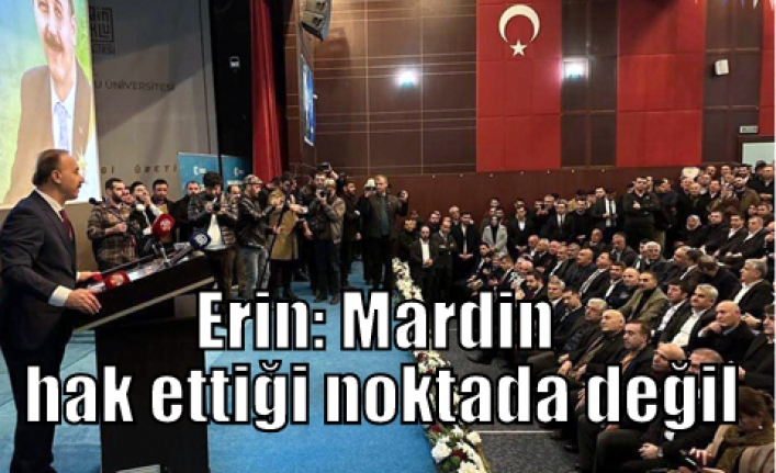 Erin: Mardin hak ettiği noktada değil