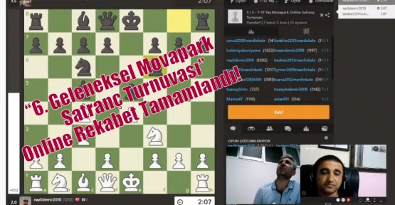                                         “6. Geleneksel Movapark Satranç Turnuvası” Online Rekabet Tamamlandı! 