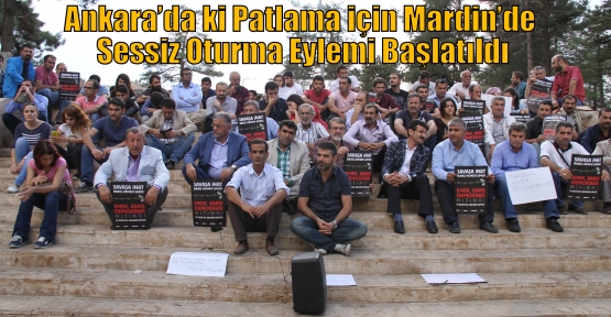 Ankara’da ki Patlama için Mardin’de Sessiz Oturma Eylemi Başlatıldı