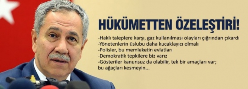 Arınç: Herkesin hükümetiyiz, özeleştiri yaparız