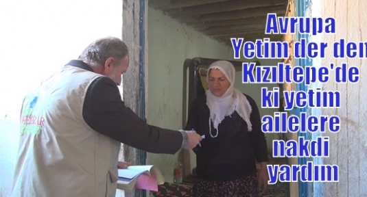 Avrupa Yetim der den Kızıltepe de yetim ailelere nakdi yardım