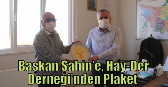 Başkan Şahin’e, Hay-Der Derneği’nden Plaket