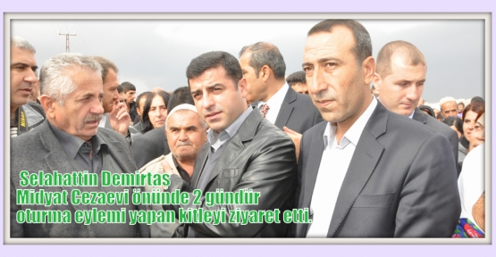 BDP Eş Genel Başkanı Selahattin Demirtaş Midyat Cezaevi önünde 2 gündür oturma eylemi yapan kitleyi ziyaret etti.