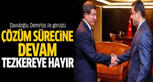 Davutoğlu, Demirtaş ile çözüm sürecini görüştü