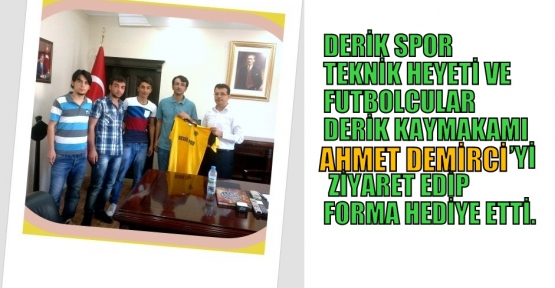 Derik Spor  Teknik Direktörü  Can Palamut Derik İlçe kaymakamı  Ahmet DEMİRCİ’yi Ziyaret etti