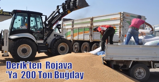 Derik'ten  Rojava 'Ya  200 Ton Buğday