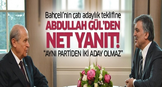 Devlet Bahçeli'den Abdullah Gül'e: 'Çatı adayımız olun'