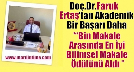 Doç.Dr. Faruk Ertaş'tan Akademik Bir Başarı Daha