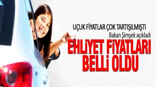 Ehliyet fiyatları belli oldu!