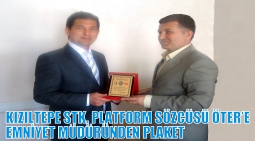 EMNİYET MÜDÜRÜNDEN PLAKET