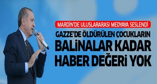 Erdoğan: Öldürülen bebeklerin balinalar kadar haber değeri yok