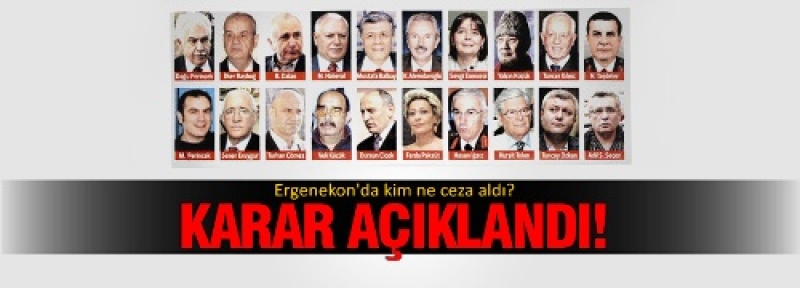 Ergenekon davası kararları açıklandı...