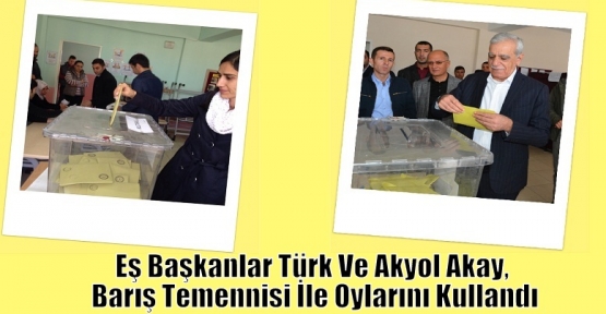 Eş Başkanlar Türk Ve Akyol Akay, Barış Temennisi İle Oylarını Kullandı