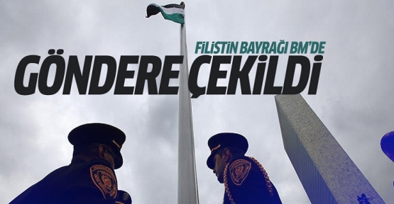 Filistin bayrağı BM'de göndere çekildi