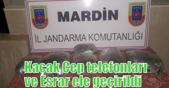 Kaçak Cep telefonları ve Esrar ele geçirildi