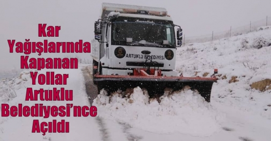Kar Yağışlarında Kapanan Yollar Artuklu Belediyesi’nce Açıldı