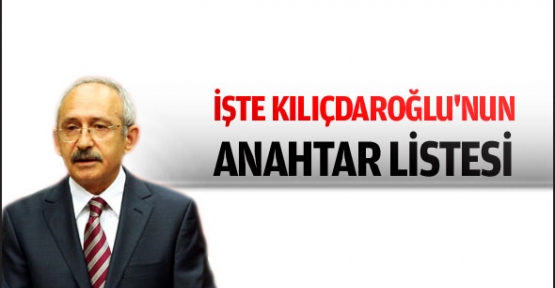 Kılıçdaroğlu'nun anahtar listesi