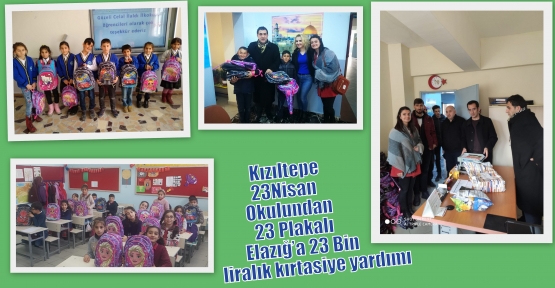 Kızıltepe 23 Nisan Okulundan 23 Plakalı Elazığ’a 23 Bin liralık kırtasiye yardımı