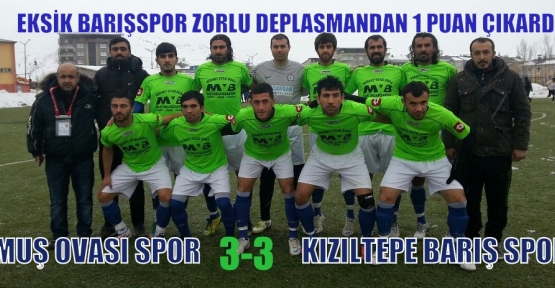 Kızıltepe Barış Spor, Zorlu Muş Ovası spor Deplasmanından 1 Puan Çıkardı
