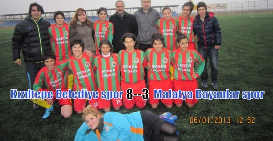 Kızıltepe Belediye spor Kadın futbol takımı, Malatya Bayanlar sporu farklı yendi: 8–3.