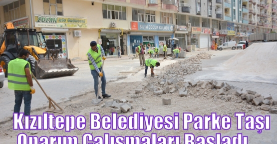 Kızıltepe Belediyesi Parke Taşı Onarım Çalışmaları Başladı 