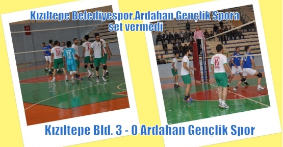 Kızıltepe Belediyespor, Ardahan Gençlik Spora set vermedi,Kızıltepe Bld. 3 - 0 Ardahan Gençlik Spor