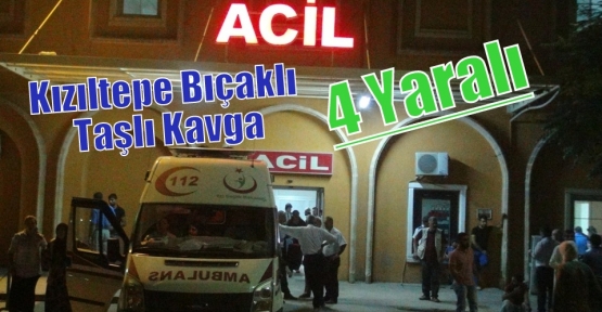  Kızıltepe Bıçaklı Taşlı Kavga: 4 Yaralı