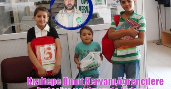 Kızıltepe Umut Kervanı,öğrencilere kırtasiye yardımında bulundu.