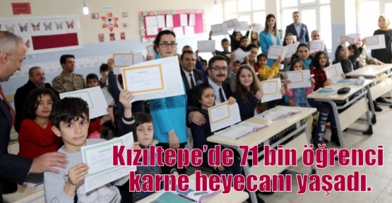 Kızıltepe’de 71 bin öğrenci karne heyecanı yaşadı.