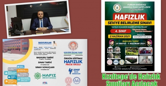 Kızıltepe’de Hafızlık Sınıfları Açılacak