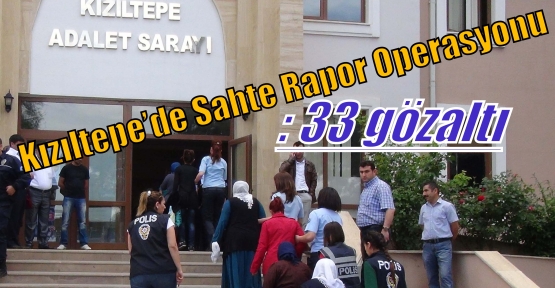 Kızıltepe’de sahte rapor operasyonu: 33 gözaltı