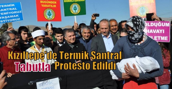  Kızıltepe'de Termik Santral Tabutla Protesto Edildi