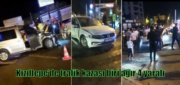 Kızıltepe’de trafik kazası biri ağır 4 yaralı