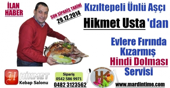 Kızıltepeli Ünlü Aşçı Hikmet Ustadan Fırında Kızarmış Hindi Dolması 