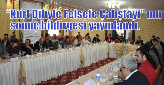 “Kürt Diliyle Felsefe Çalıştayı”nınsonuç bildirgesi yayınlandı.
