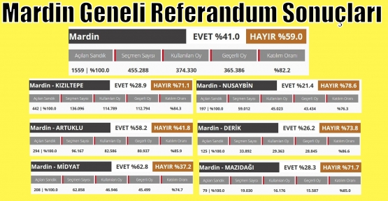 Mardin Geneli Referandum Sonuçları