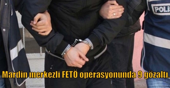 Mardin merkezli FETÖ operasyonunda 9 gözaltı.