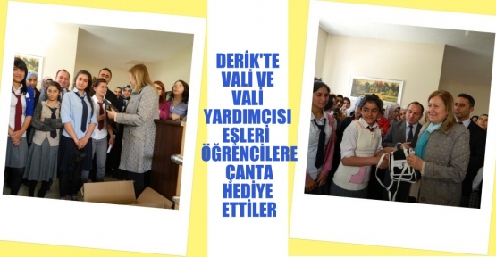 MARDİN VALİ VE VALİ YARDIMCISI EŞLERİ  DERİ ÇANTA ÖĞRENCİLERE DAĞITI.