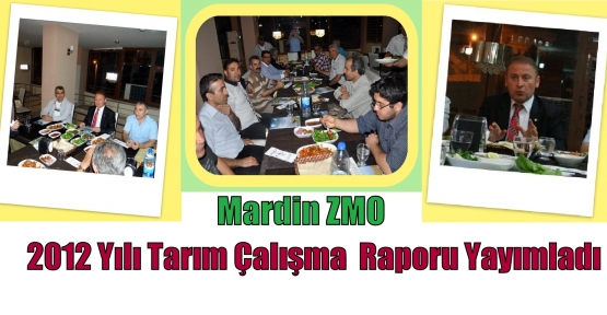 Mardin ZMO tarafından hazırlanan 2012 Yılı Tarım Çalışma  Raporu basına tanıtıldı