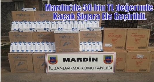 Mardin'de 50 bin TL değerinde Kaçak Sigara Ele Geçirildi.