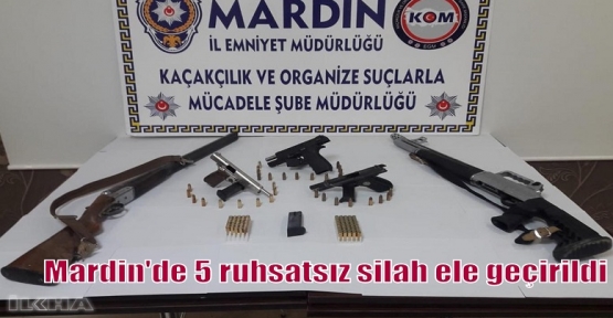 Mardin'de 5 ruhsatsız silah ele geçirildi 
