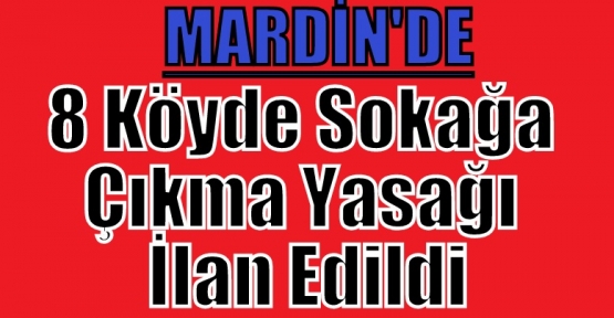 Mardin'de 8 Köyde Sokağa Çıkma Yasağı İlan Edildi