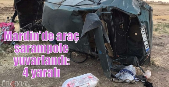 Mardin’de araç şarampole yuvarlandı: 4 yaralı 