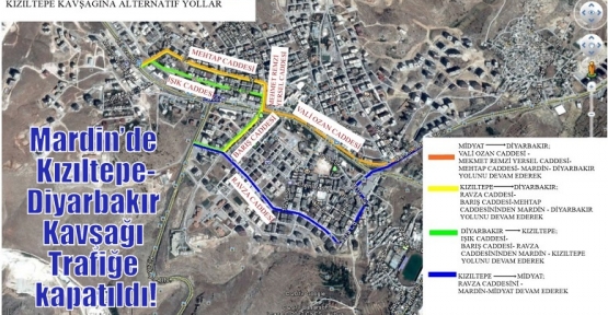 Mardin’de Kızıltepe-Diyarbakır Kavşağı Trafiğe kapatıldı!