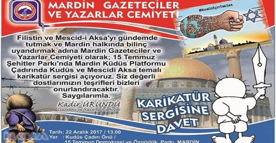 Mardin’de ‘Kudüs’ konulu karikatür sergisi yapılacak