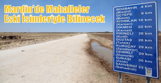 Mardin’de Mahalleler Eski İsimleriyle Bilinecek 	